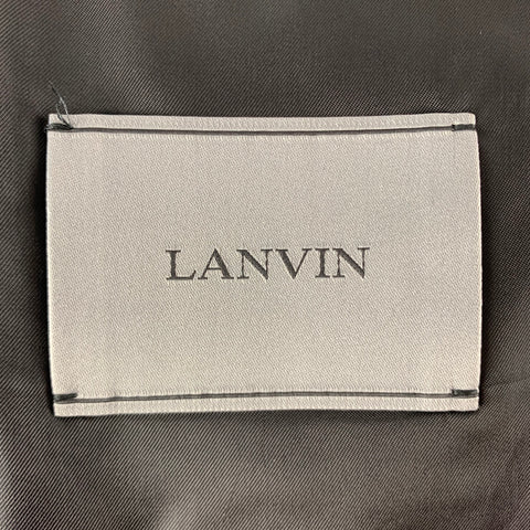 LANVIN Chest Size 42 Regular Navy Burgundy Jacquard Silk / Polyester Sport Coat