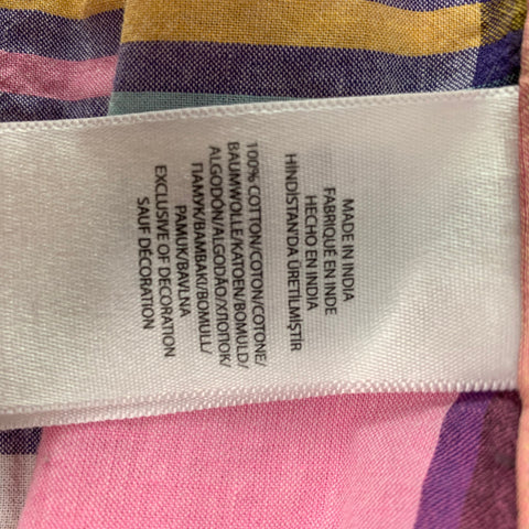 RALPH LAUREN Taille L Rose Multicolore Madras Coton Boutonné Chemise à manches longues