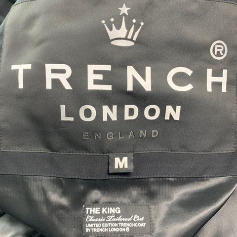 TRENCH LONDON Gabardina de algodón liso negra Talla M