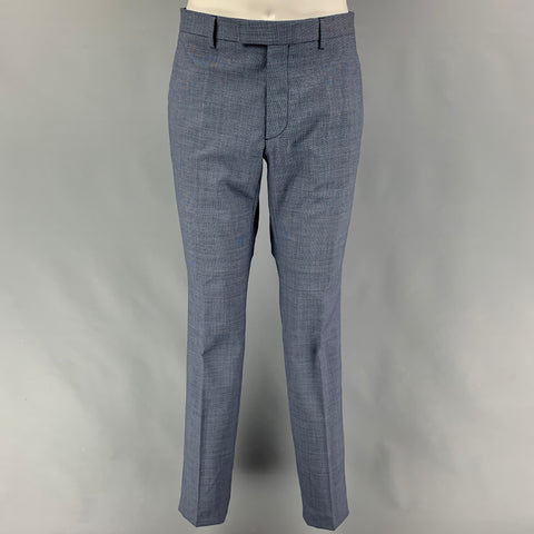 THE KOOPLES Size 38 Blue Grid Wool Notch Lapel Suit