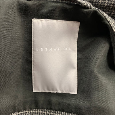 ESTNATION Size M Grey Houndstooth Wool Blend Buttoned Jacket