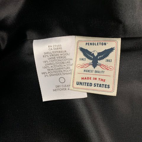 PENDLETON Size S Black & Grey Woven Wool / Cotton Snaps Jacket
