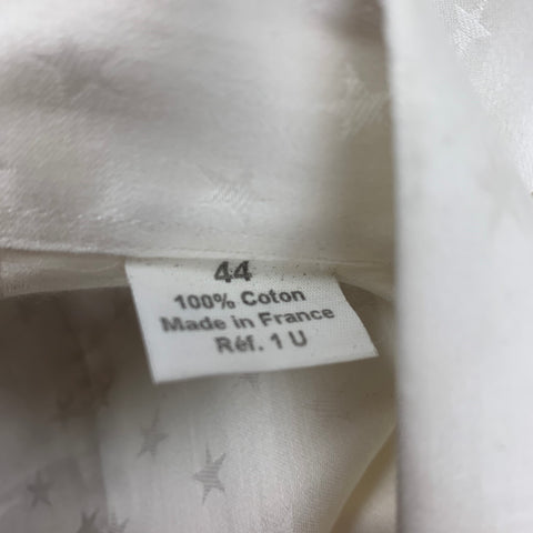 Vintage THIERRY MUGLER Size XL White Star Print Cotton Long Sleeve Shirt