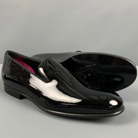 PAUL SMITH Size 7 Black Patent Leather Slip On Loafers