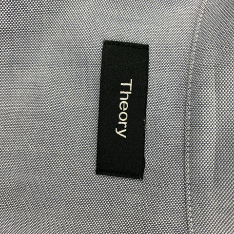 THEORY Size XS Blue White Oxford Cotton Long Sleeve Shirt