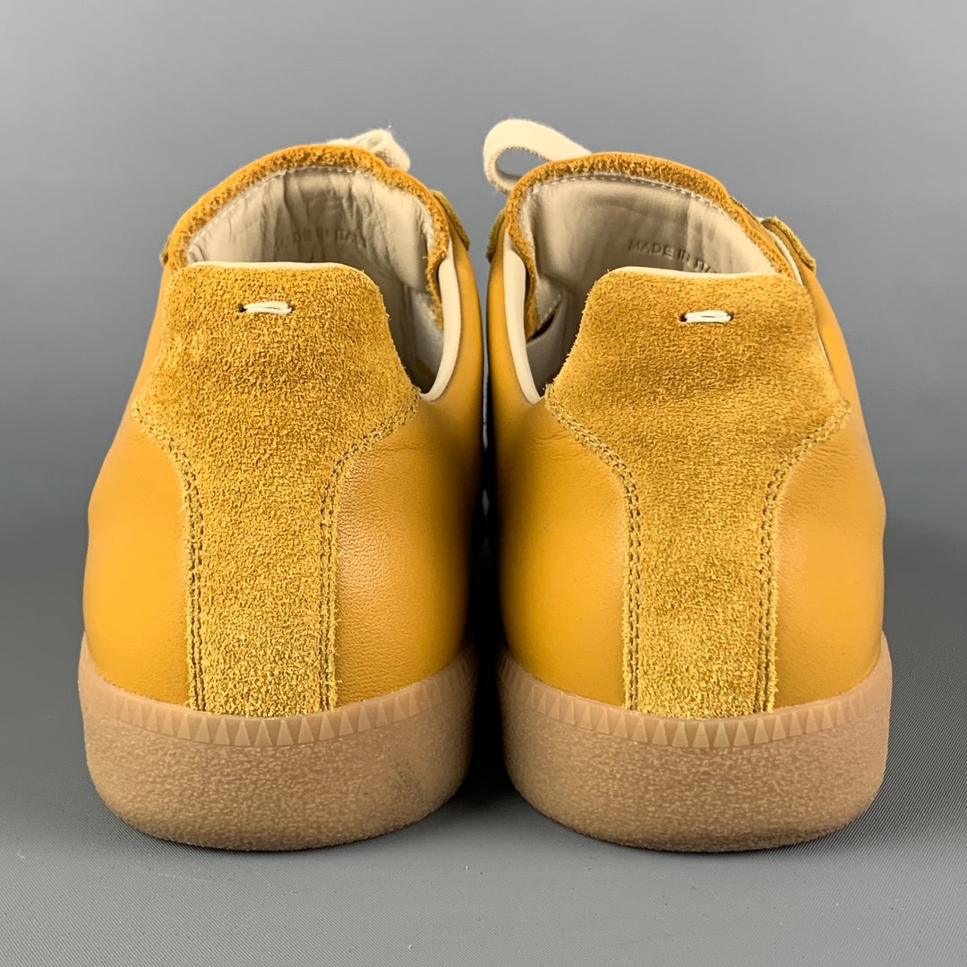 MAISON MARGIELA Size 12 Mustard Suede Replica Sneakers