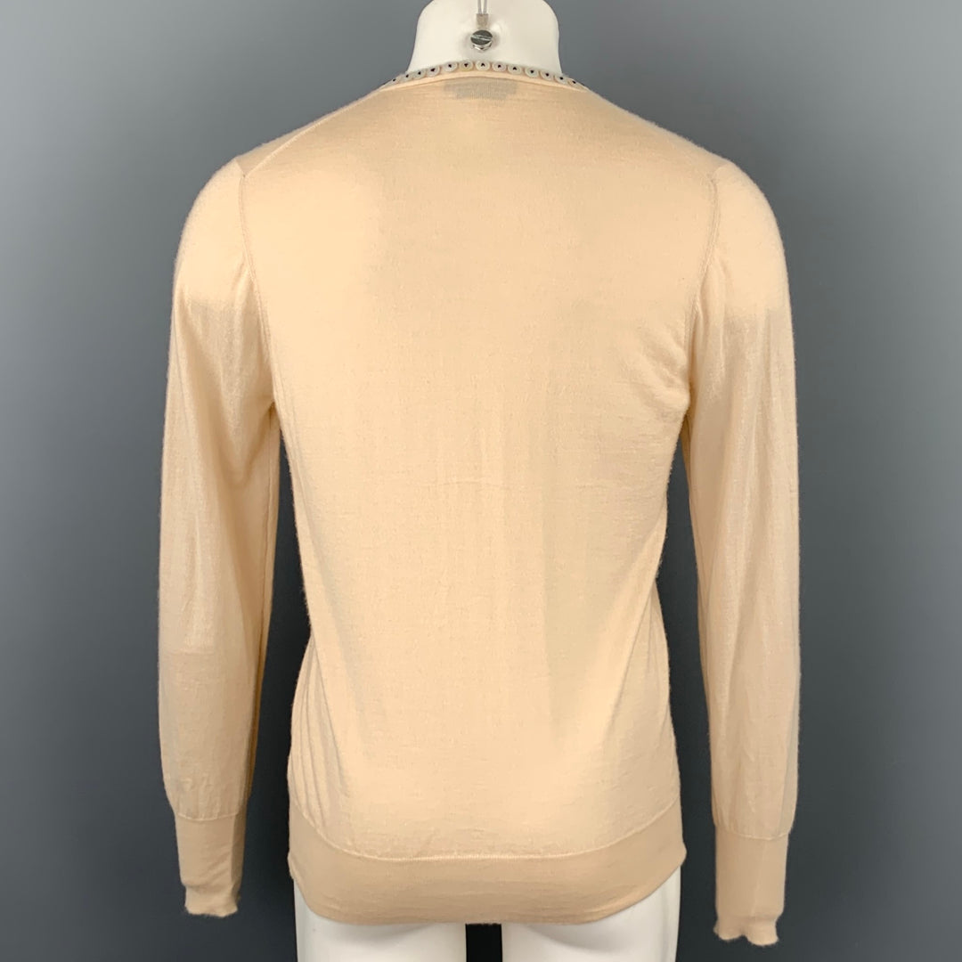 ALEXANDER MCQUEEN Size L Beige Cashmere Buttoned V-Neck Pullover Sweater