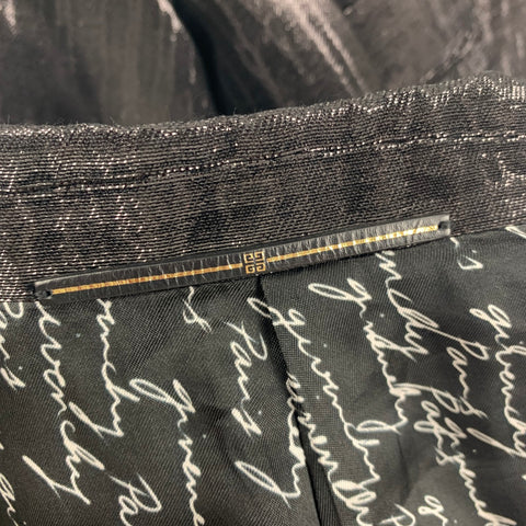 GIVENCHY Size 40 Black Metallic Peak Lapel Sport Coat