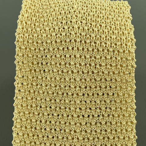 TURNBULL & ASSER Pastel Yellow Silk Textured Knit Tie
