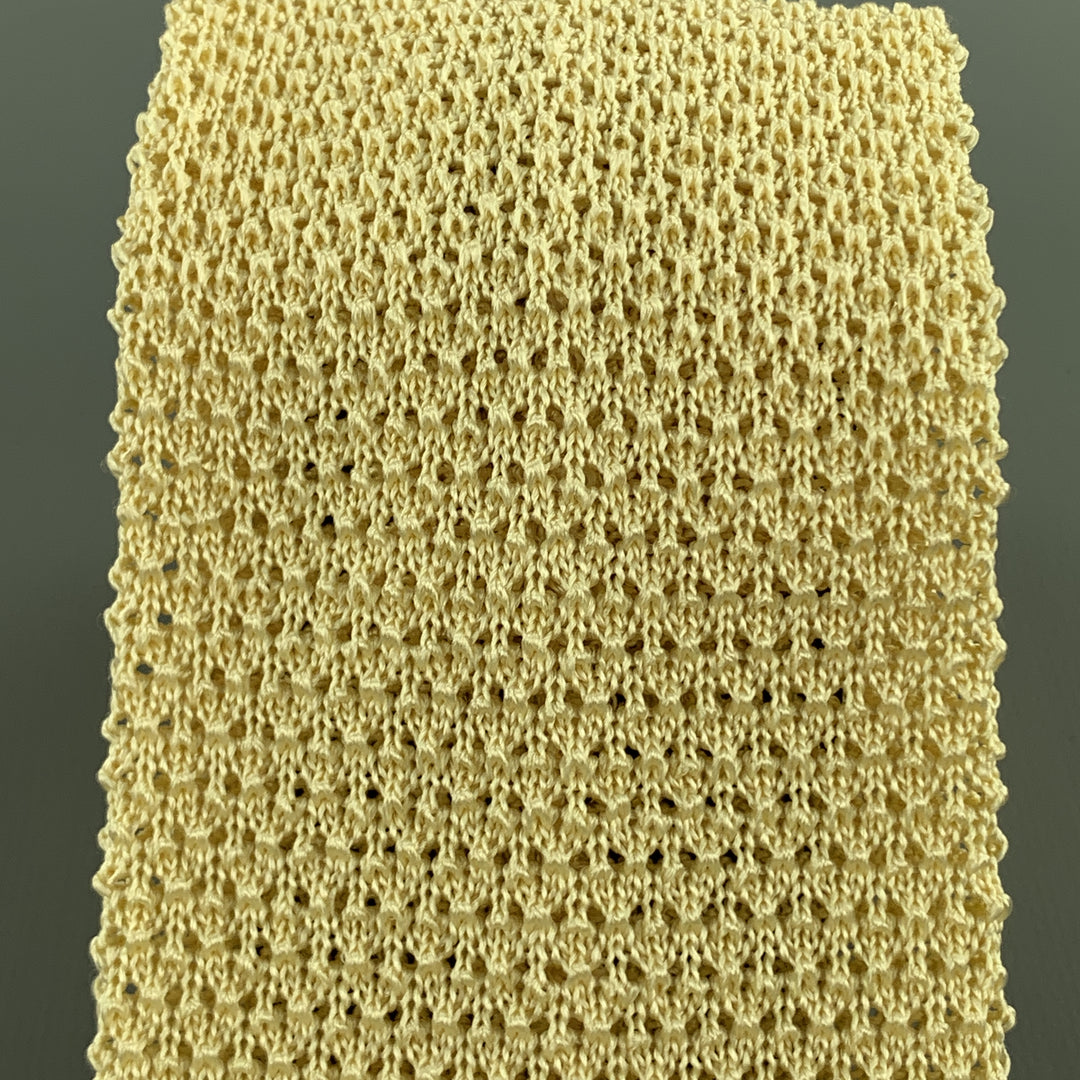 TURNBULL & ASSER Yellow Pastel Silk Textured Knit Tie