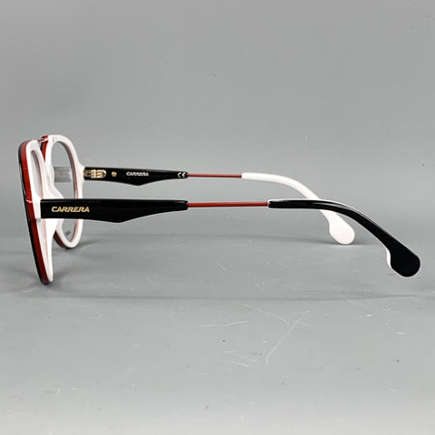 CARRERA Black White & Red Acetate & Metal Clear Lens Aviator Frames
