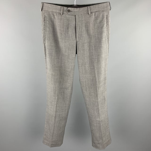 PRADA Size 31 Grey Wool Blend Zip Fly Dress Pants
