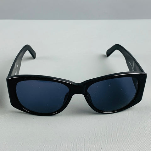 CHANEL Gafas de sol de acetato con logo dorado negro