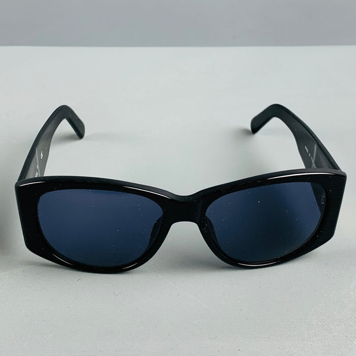 CHANEL Black Gold Logo Acetate Sunglasses