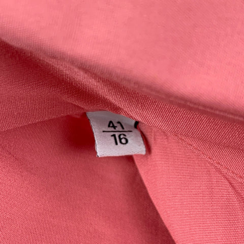 SALVATORE FERRAGAMO Size M Rose Pleated Cotton French Cuff Long Sleeve Shirt