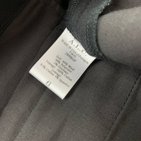 A.L.C. Size 6 Black Wool Blend Dress Pants