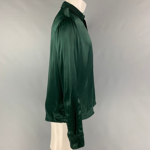 AMI by ALEXANDRE MATTIUSSI Size S Forest Green Viscose Long Sleeve Shirt
