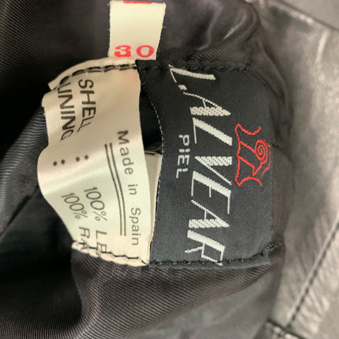 L.ALVEAR Size 30 Black Leather Casual Pants
