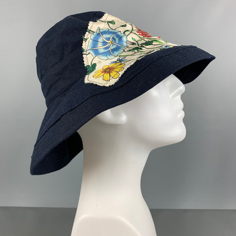 RESPOKE Size One Size Navy Multi-Color Aplique Canvas Hats