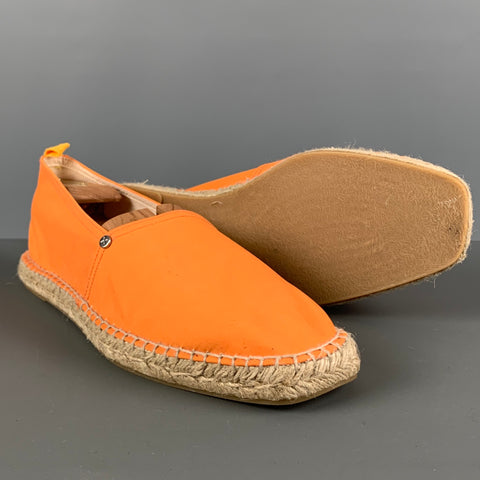 ORLEBAR BROWN Size 11 Orange Solid Cotton Blend Espadrille Loafers