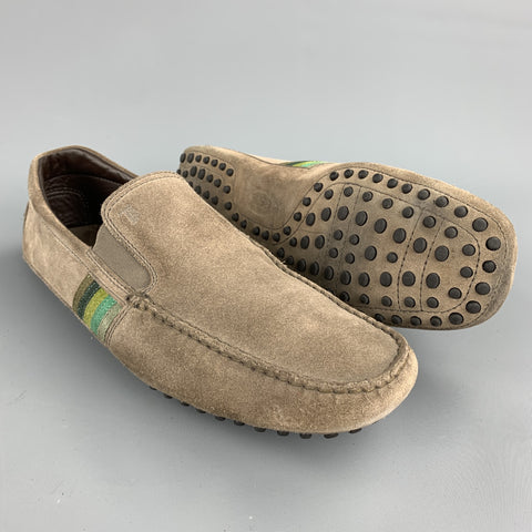 Mocasines tipo driver de ante color topo TOD'S Talla 9.5