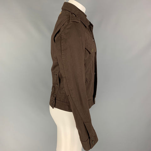 JEAN PAUL GAULTIER Size 40 Brown Button Up Simulated Vest Sailor Back Jacket