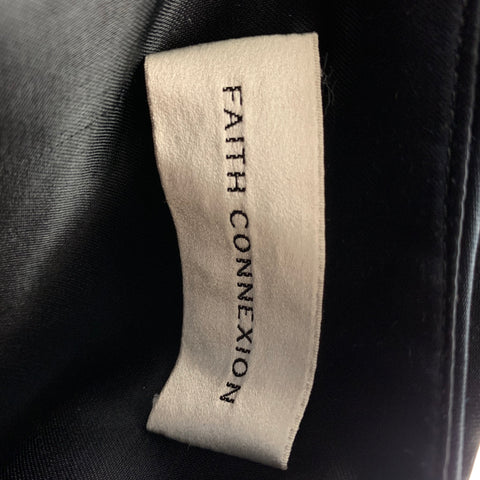 FAITH CONNEXION Size 6 Black Viscose Stars Long Skirt