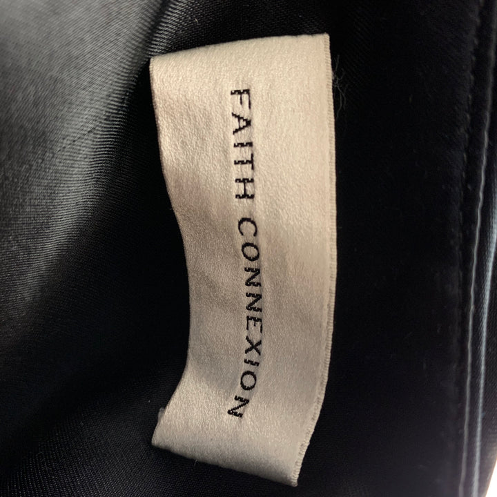 FAITH CONNEXION Size 6 Black Viscose Stars Long Skirt