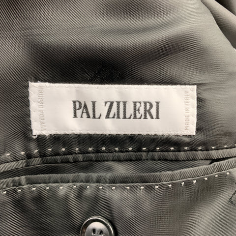 PAL ZILERI Size 40 Regular Black Wool Notch Lapel Sport Coat