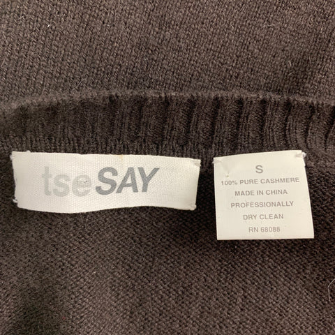 TSESAY Size S Brown Knitted Cashmere Cardigan