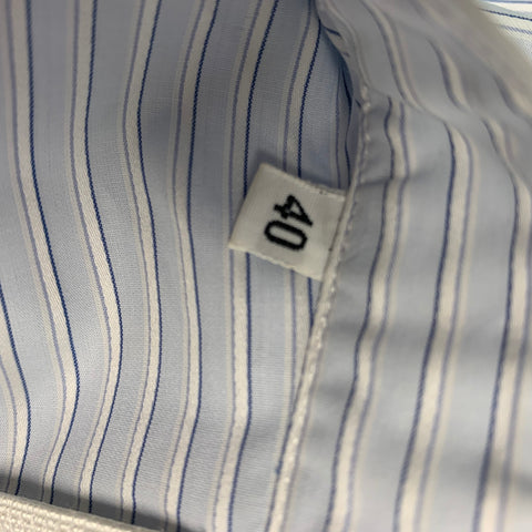 DOLCE & GABBANA Size 4 Light Blue White Cotton Stripe Drawstring Dress