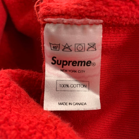 SUPREME Size M Red Black Cotton Hoodie Sweatshirt