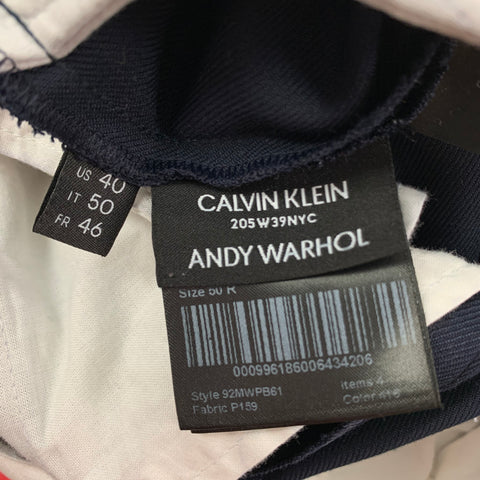 CALVIN KLEIN 205W39NYC x Andy Warhol Size 34 Navy Polyester Viscose Dress Pants