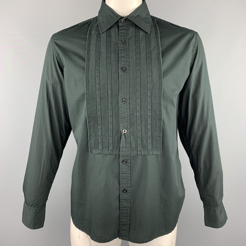 PS by PAUL SMITH Size L Black Cotton Tuxedo Long Sleeve Shirt
