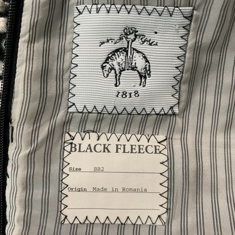 BLACK FLEECE Size M Textured Black White Wool Blend Dress