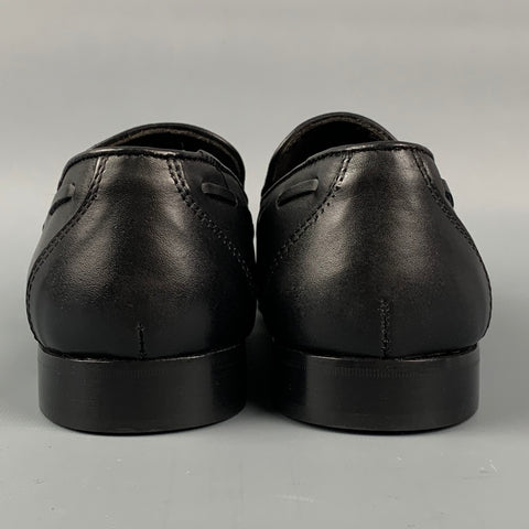 WALL+WATER Size 7.5 Black Leather Slip On Tassel Loafers