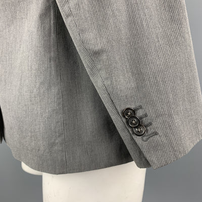 MARTIN MARGIELA 40 Regular Gray Stripe Cotton Notch Lapel  Sport Coat