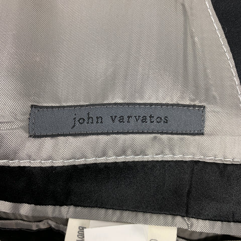 JOHN VARVATOS Size 38 Regular Black Wool / Mohair Peak Lapel Sport Coat