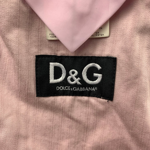 D&amp;G by DOLCE &amp; GABBANA Taille 42 Manteau de sport à revers cranté en coton à rayures roses
