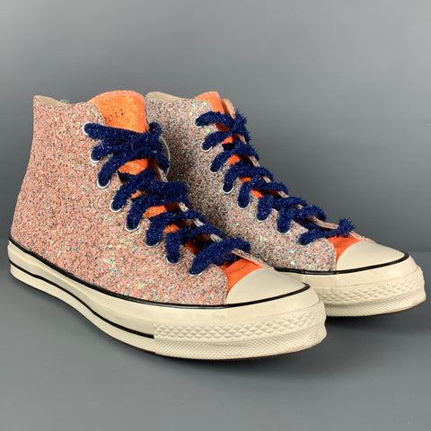 J.W.ANDERSON X Converse Size 10 Orange White Glitter High Top Sneakers