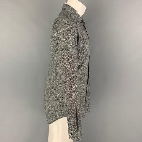 PAUL SMITH Size S Black White Print Cotton Button Up Long Sleeve Shirt