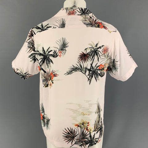 RHUDE SS 22 Size S Pink Green Cotton Hawaiian Short Sleeve Shirt