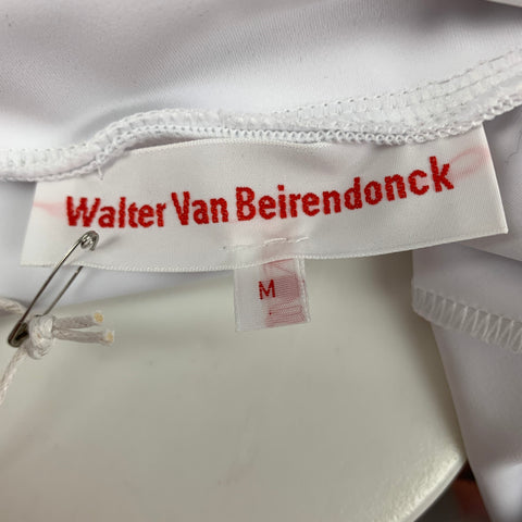 WALTER VAN BEIRENDONCK SS22 Size M White Graphic Nylon Jersey Bike Top