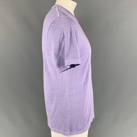MAISON MARGIELA Size L Lavender Cotton Crew-Neck T-shirt