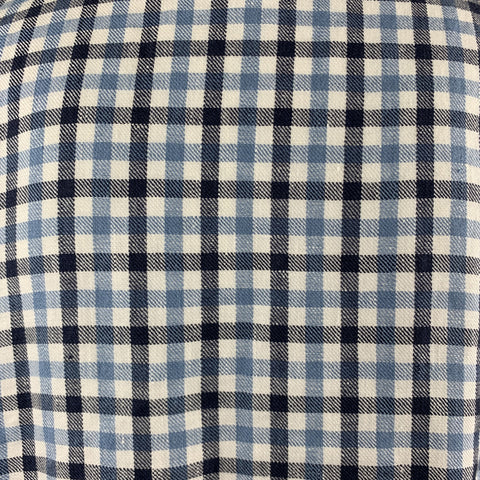 OUR LEGACY Size 40 White & Blue Checkered Plaid Cotton Oversized Shirt