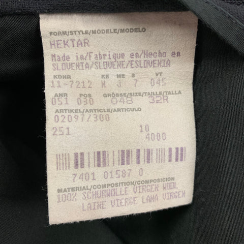 HUGO by HUGO BOSS Size 32 Black Virgin Wool Side Tabs Dress Pants