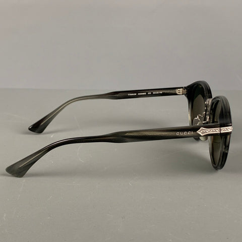 GUCCI Grey Silver Acetate Titanium Sunglasses & Eyewear