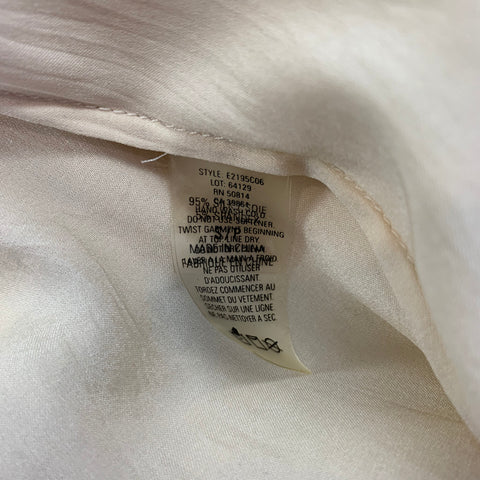ELIE TAHARI Blouse caraco en soie froissée crème taille S