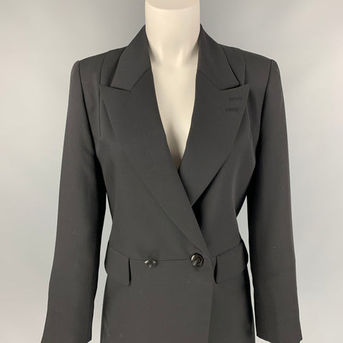 MATSUDA Size M Black Wool / Polyester Double Breasted Coat