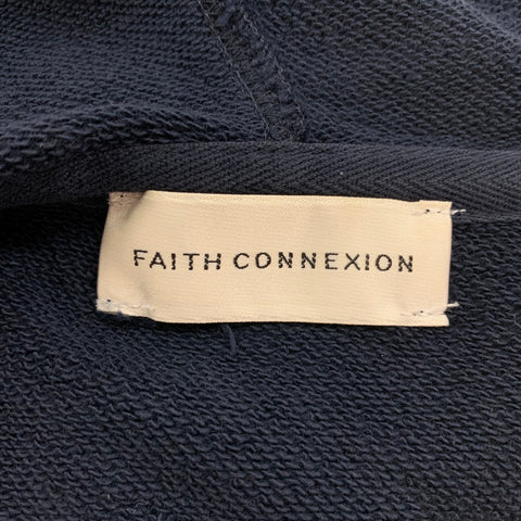 FAITH CONNEXION Size S Navy Multi-Color Painted Cotton Hooded Sweatshirt